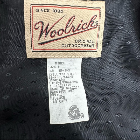 Vintage Woolrich Women’s size 8 Black 100% Wool Fringe Wrap Midi Lined Skirt - Picture 11 of 13